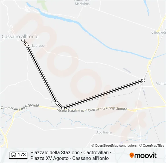 173 Bus Line Map