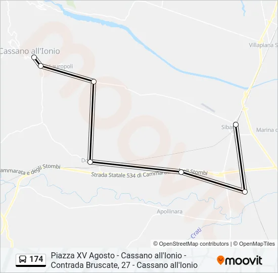 174 Bus Line Map