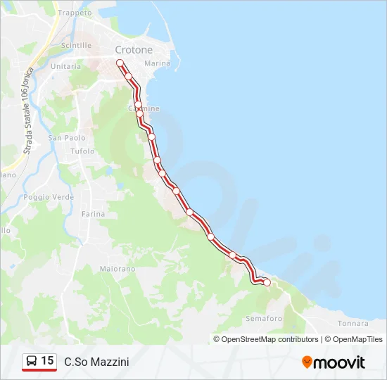 15 Bus Line Map