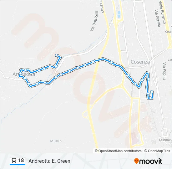 18 Bus Line Map