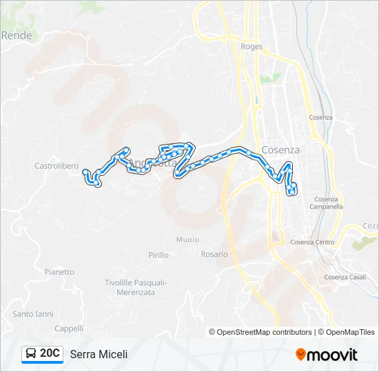 20C Bus Line Map