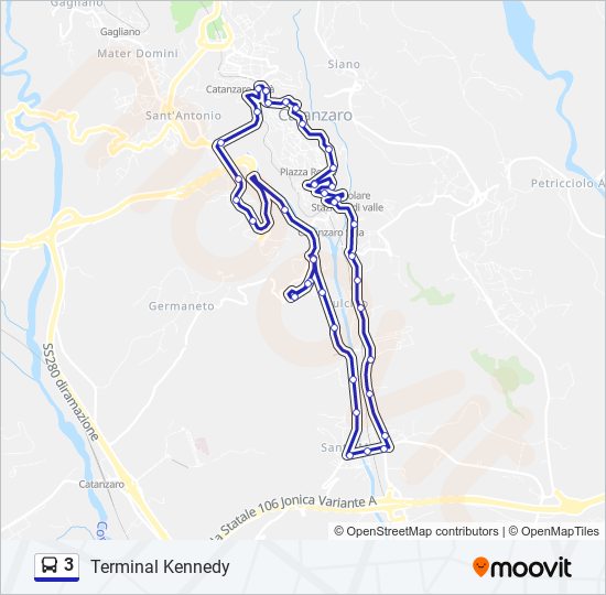 3 bus Line Map