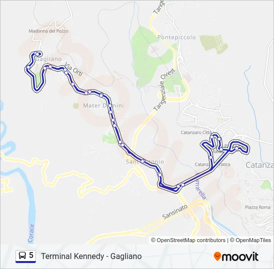 5 Bus Line Map