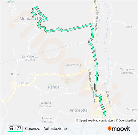 177 bus Line Map