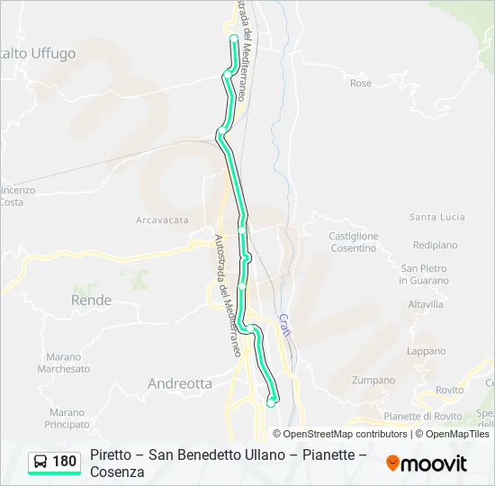 Percorso linea  180