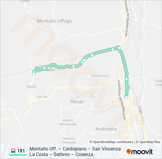 181 bus Line Map