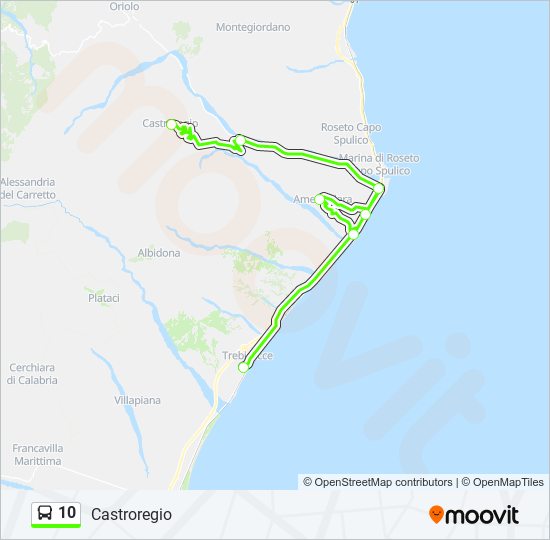 Percorso linea bus 10