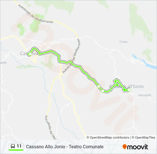 Percorso linea  11