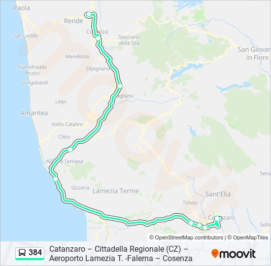 Percorso linea bus 384