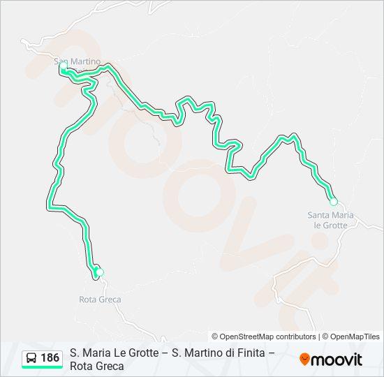 186 bus Line Map