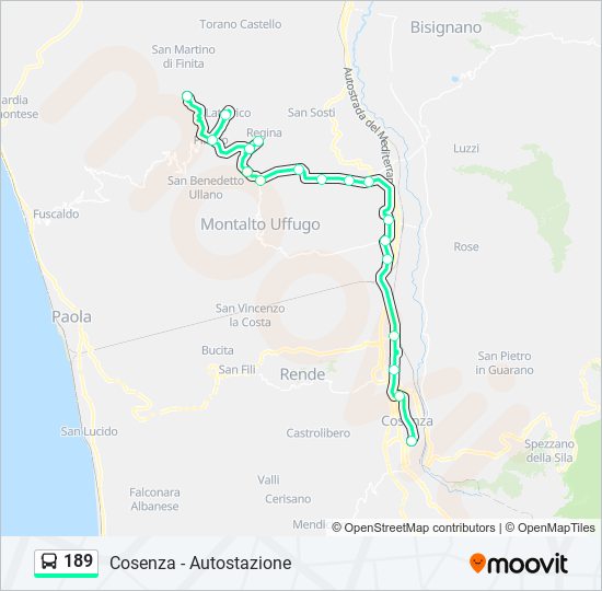 189 bus Line Map