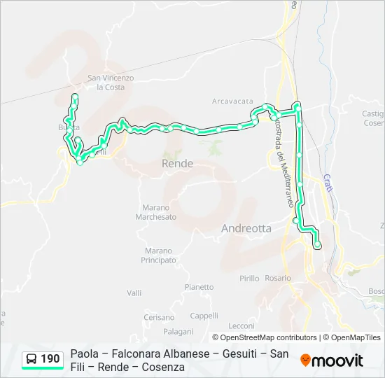 190  Line Map