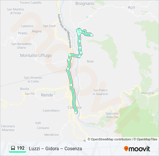 192 bus Line Map