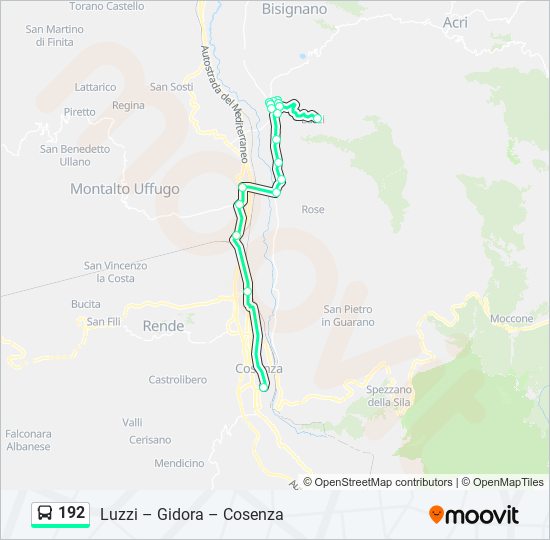 Percorso linea bus 192