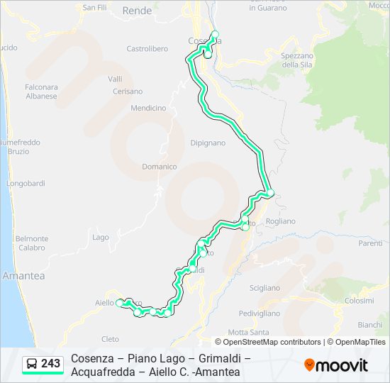 Percorso linea bus 243