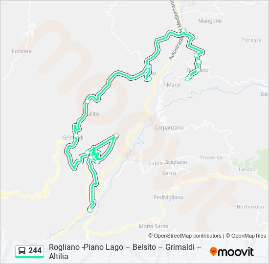 244 bus Line Map