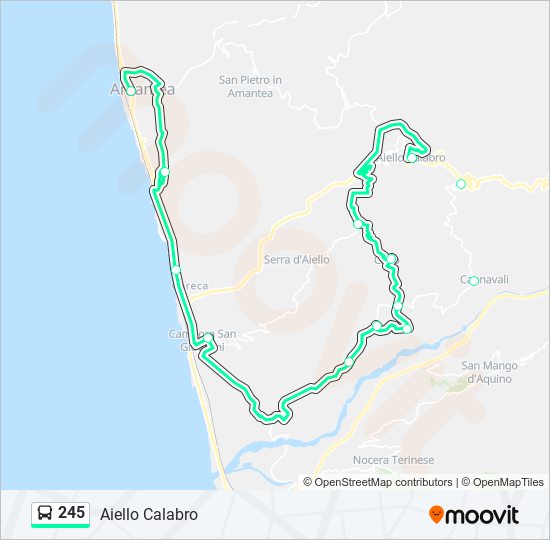 245 bus Line Map