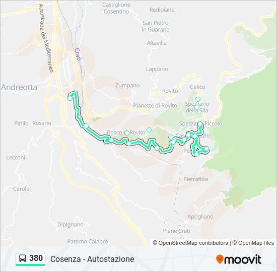 380 bus Line Map