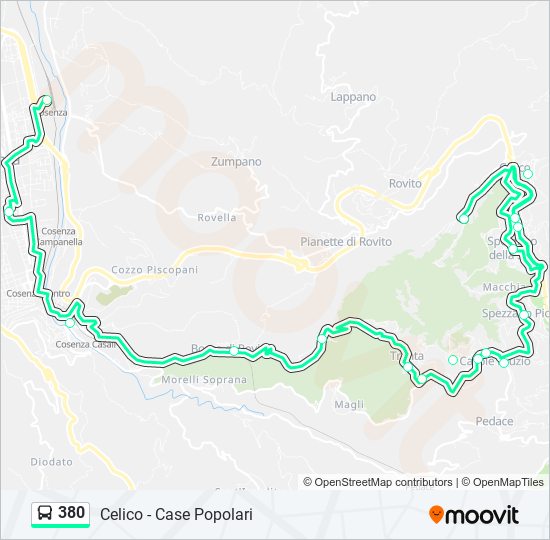 380 bus Line Map