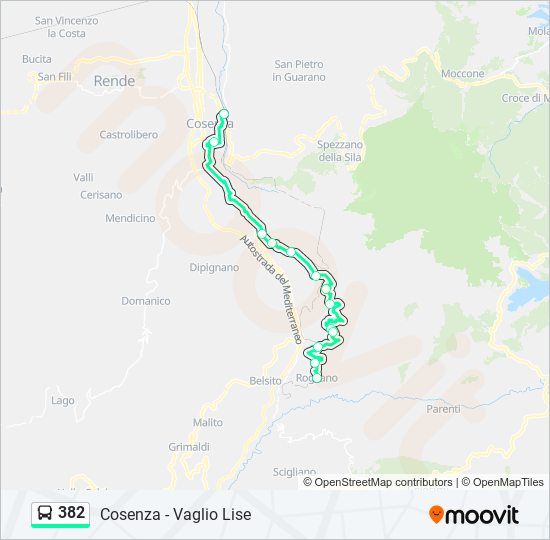 382 bus Line Map