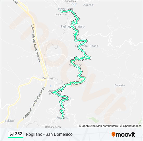 382 bus Line Map