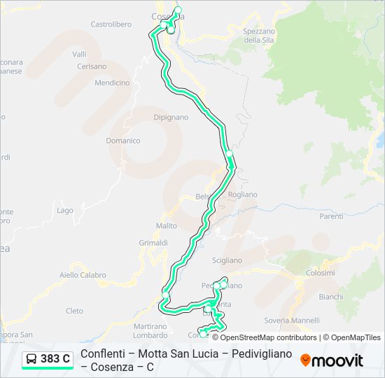 383 C bus Line Map