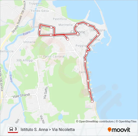 3 Bus Line Map
