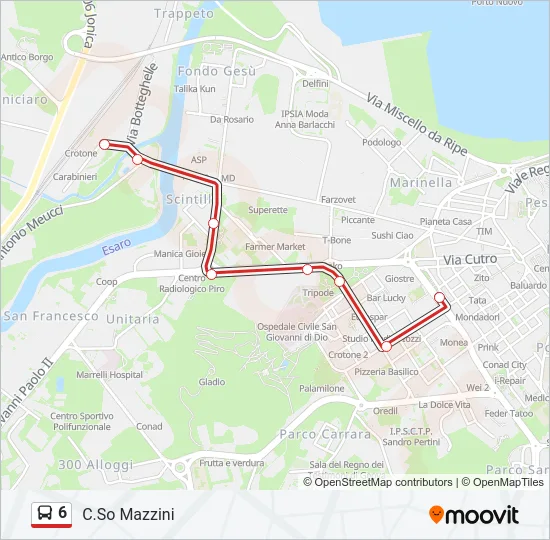 6 Bus Line Map