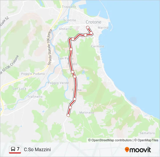 7 Bus Line Map