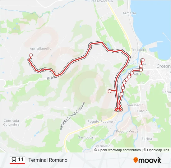 11 Bus Line Map