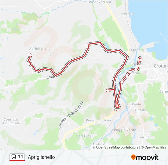 11 Bus Line Map