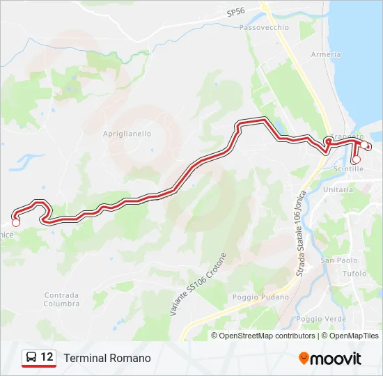 12 Bus Line Map