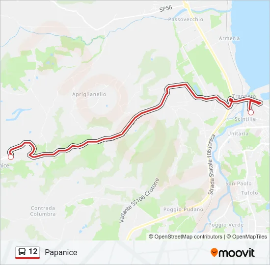 12 Bus Line Map