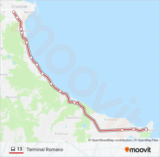 13 Bus Line Map