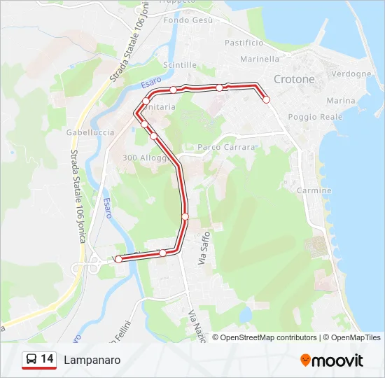 14 Bus Line Map