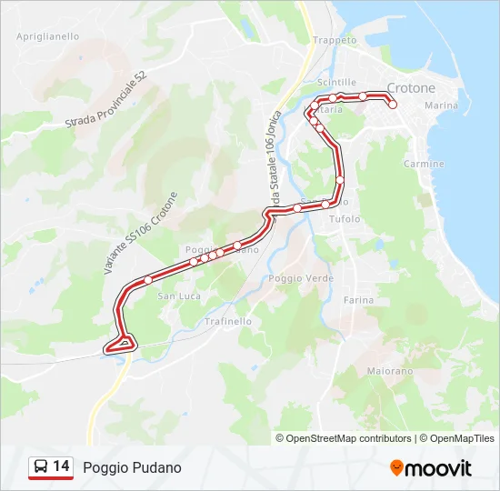14 Bus Line Map