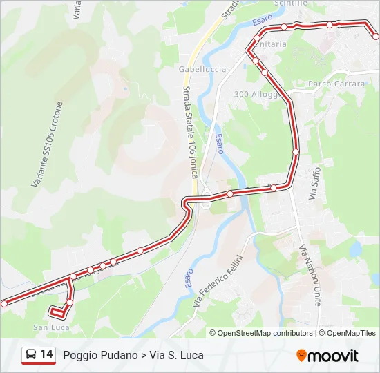 14 Bus Line Map