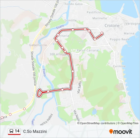 14 Bus Line Map