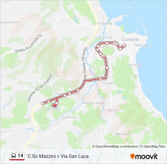 14 Bus Line Map