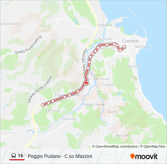 16 Bus Line Map