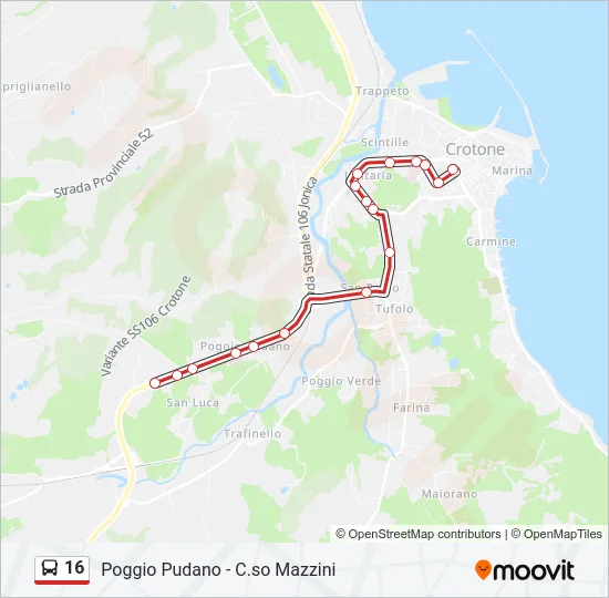 16 Bus Line Map
