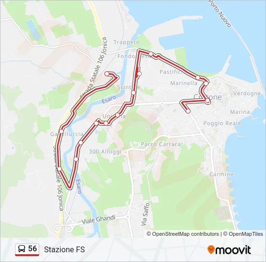 56 Bus Line Map
