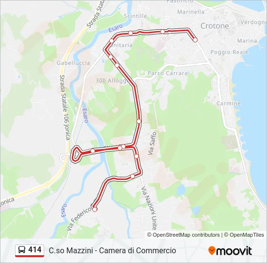 414 Bus Line Map