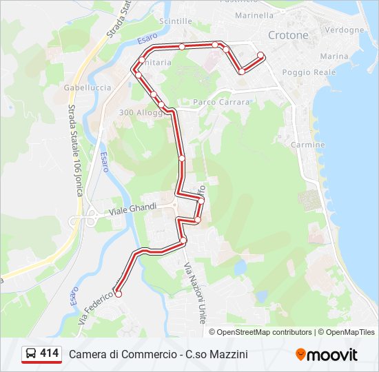 Percorso linea bus 414