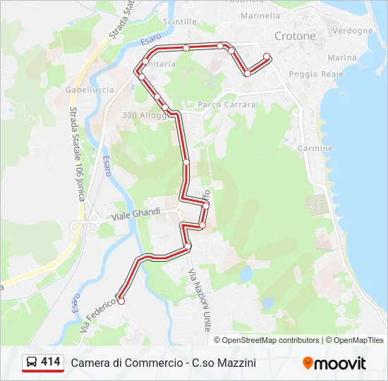 414 Bus Line Map