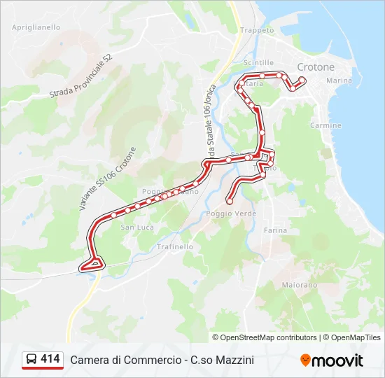 414 Bus Line Map