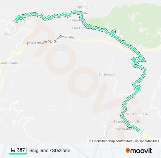 Percorso linea  387