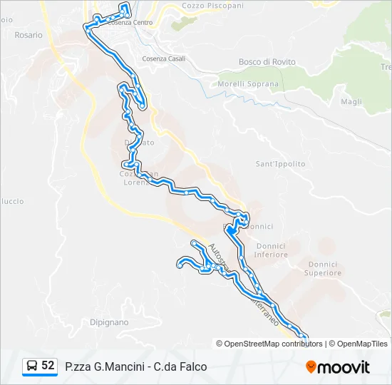 52 Bus Line Map