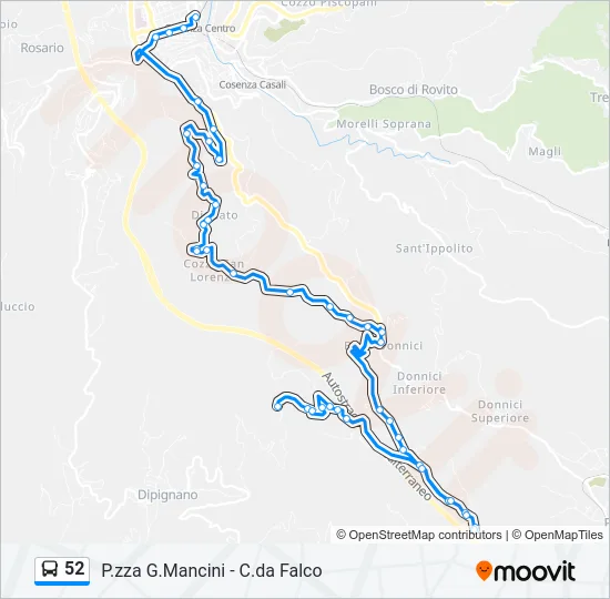 52 Bus Line Map