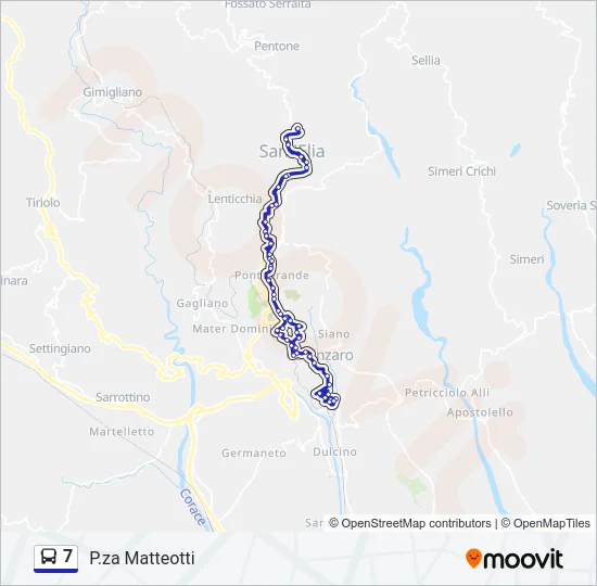 Percorso linea bus 7